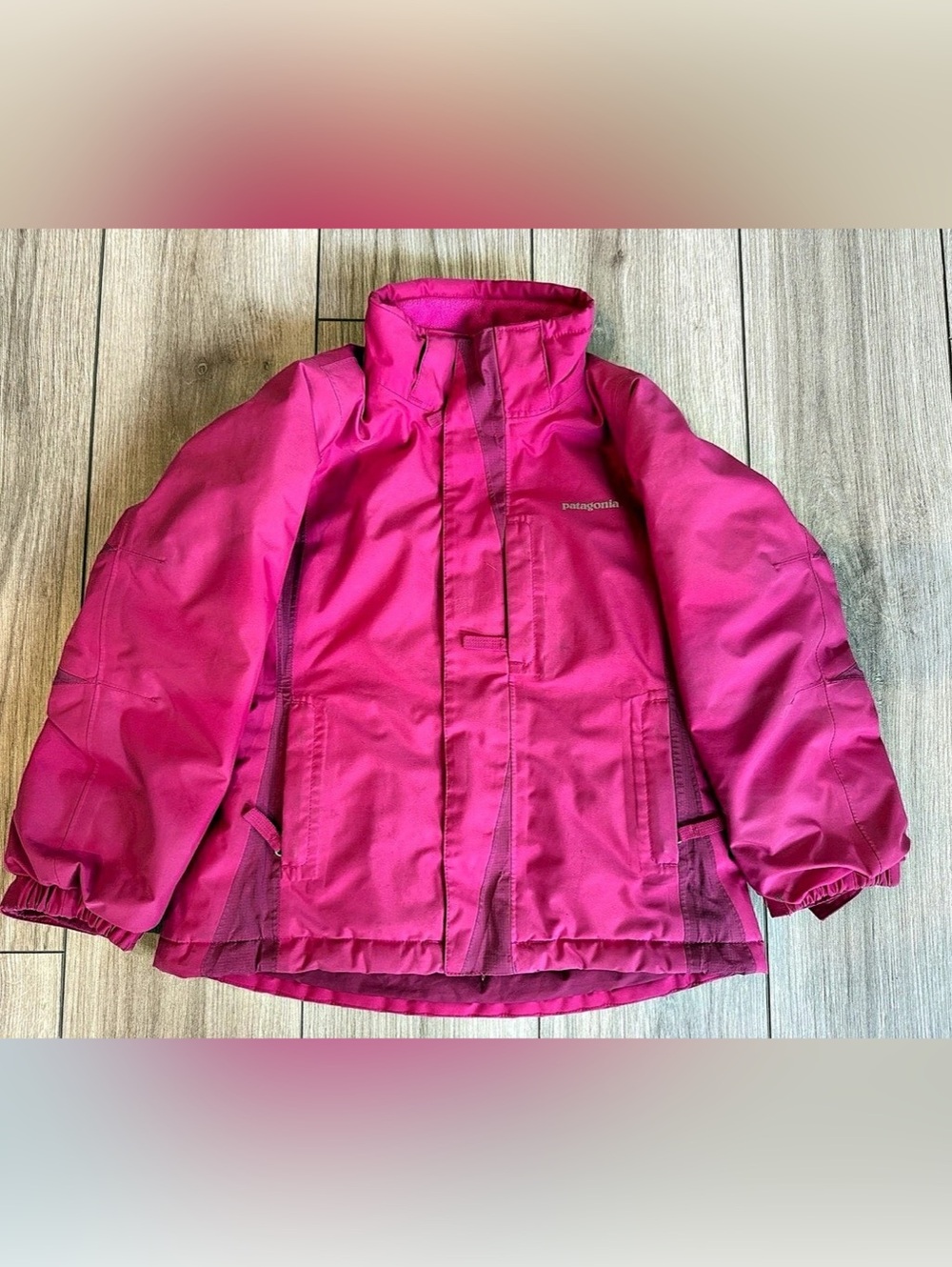 Patagonia Girls 3-in-1 Winter Ski Jacket Shell Pink Magenta Size XS 5-6 H2No
